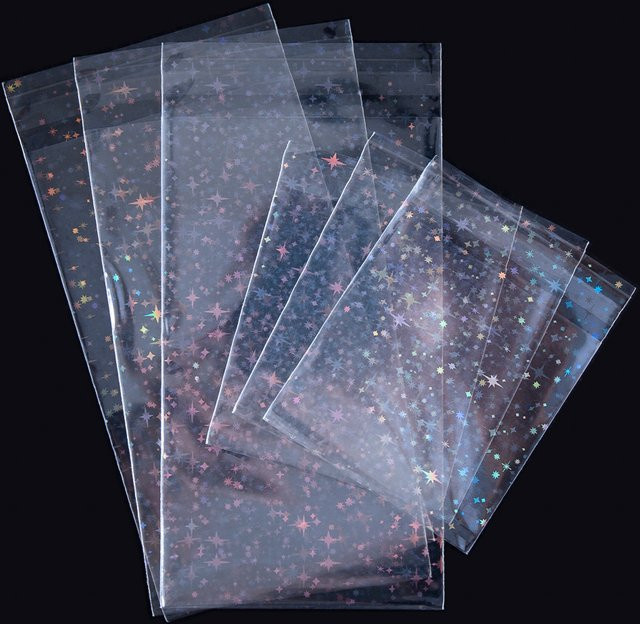 BERICHHA Selbstklebende Holografische Laserbeutel Transparent für DIY Schmuck und Geschenke - Bild 1