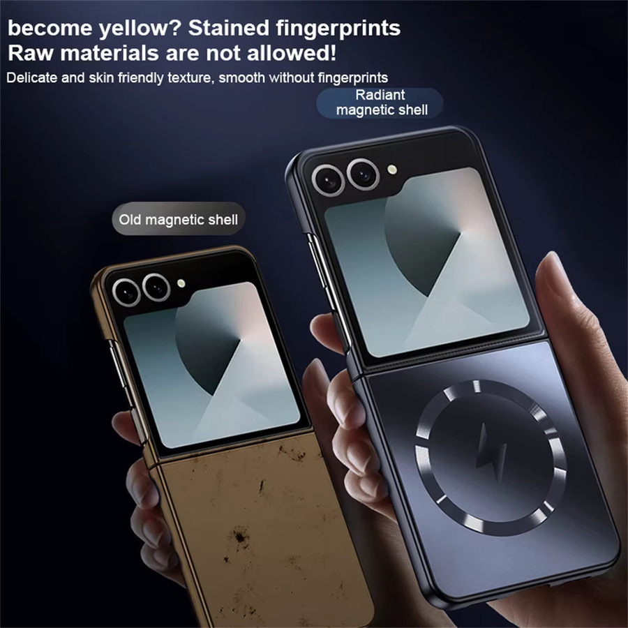 Vyimc MagSafe Magnetische Handyhülle mit mattem Frosted-Finish für Samsung Galaxy Z Flip 7 FE, Z Flip 6, Z Flip 5, Z Flip 4 und Z Flip 3 in Blau oder Schwarz - Bild 3