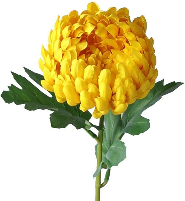 Gelbe künstliche Chrysanthemen aus Seidenblüten für deine Dekoration - Bild 1