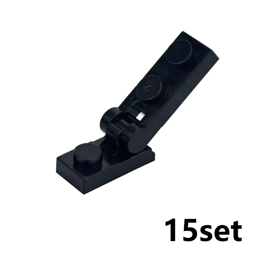 DUOP DIY-Baustein, dünner Ziegelclip, Montageplatte, 1 x 2 mit Griffen, Grau - Bild 2