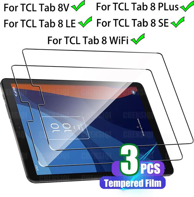 TCL Displayschutzfolie aus gehärtetem Glas für Tab 8V, Tab 8 LE, Tab 8 Plus, Tab 8 WiFi und Tab 8 SE (8,0 Zoll), transparent, 9H kratzfest und blasenfrei - Bild 1