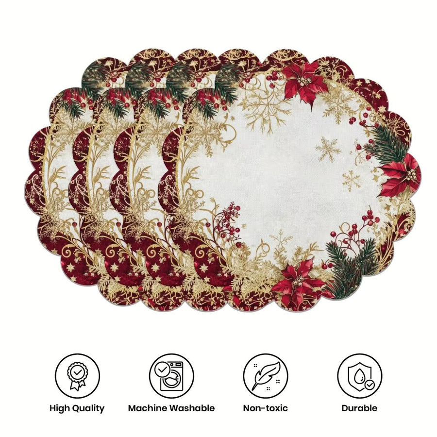 VIKAMA 4-teiliges Weihnachts-Dekorationsset mit Tannenzapfen- und Beeren-Design in Multicolour - Bild 2