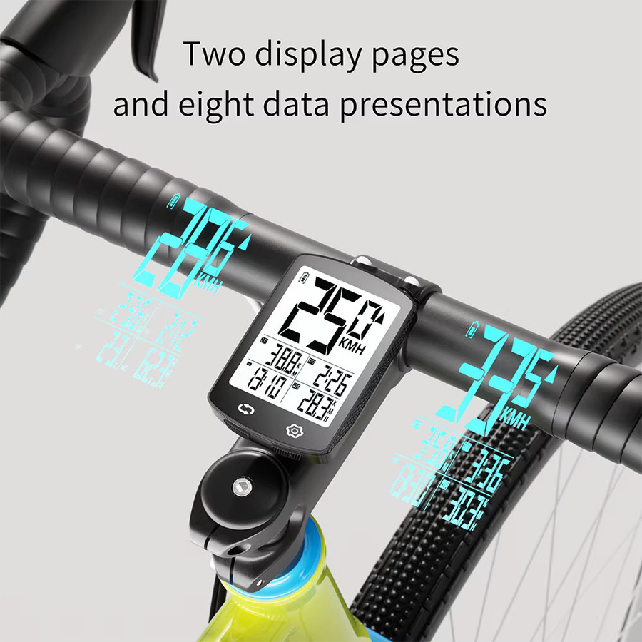 Bikevee Fahrradcomputer in Schwarz mit großem Bildschirm, Hintergrundbeleuchtung und multifunktionaler kabelloser Anzeige als Fahrrad-Tachometer und Kilometerzähler - Bild 6
