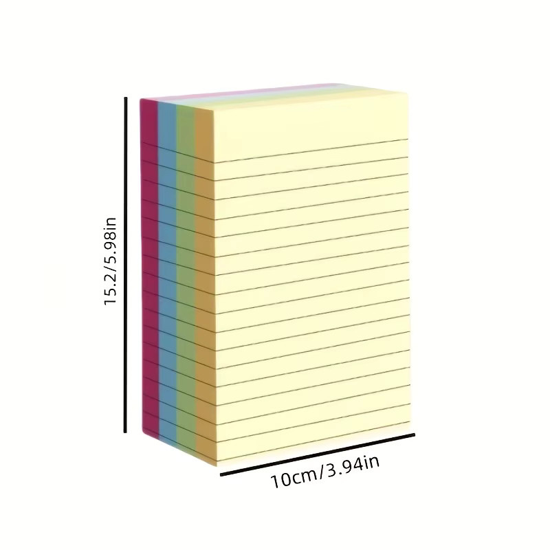 Bunte Haftnotizen mit Linien, 100 Blatt, Mehrfarbig - Bild 3