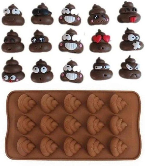 Silikonbackform in Kot-Form für Pralinen und Jello, braun - Bild 1