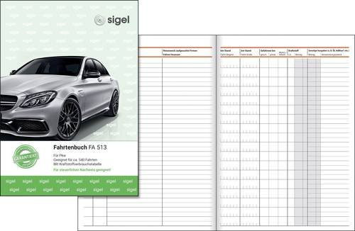 Sigel Fahrtenbuch für PKW FA513 DIN A5 in Weiß mit 32 Blatt - Bild 1