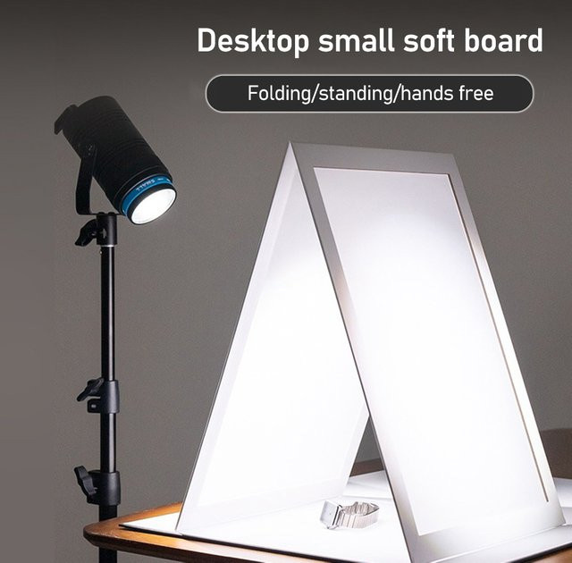 Tragbarer faltbarer V-Flat Fotografie-Reflektor als Lichtdiffusor-Board in Weiß, B: 85 cm, H: 29,5 cm - Bild 1