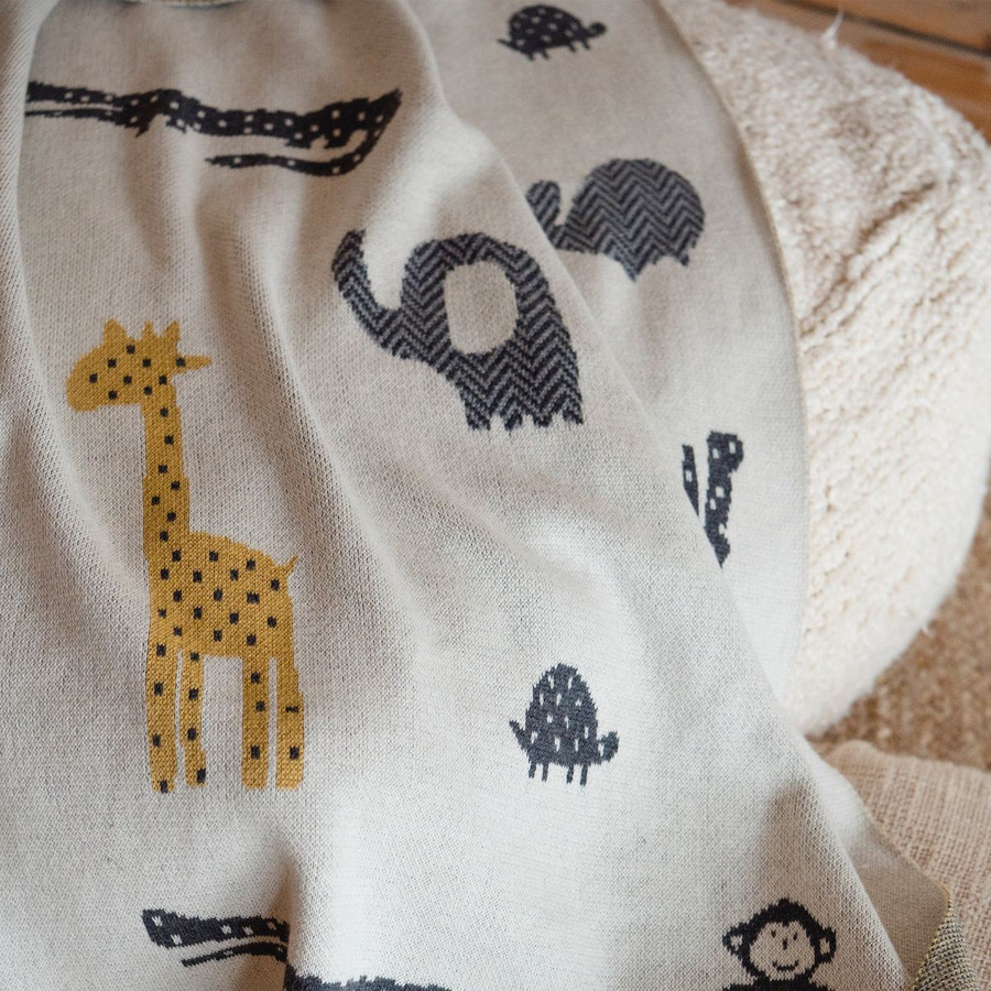 Kaiser Babydecke Animal in Strickoptik aus 100% Organic Cotton, Farbe: Beige, B/B: 80 x 100 cm - Bild 3
