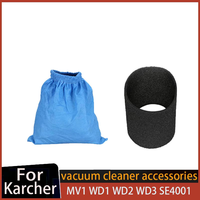 Karcher Textilfilterbeutel für Nass- und Trockenschaumfilter, Farbe: Blau, passend für MV1 WD1 WD2 WD3 Staubsauger - Bild 2