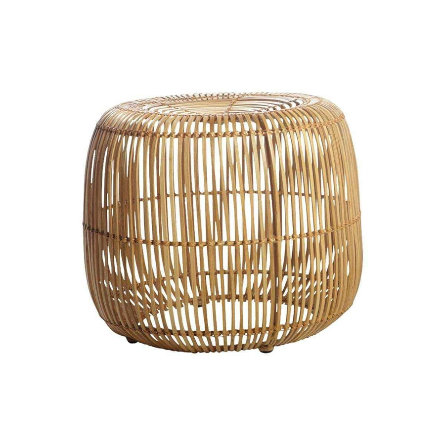 House Doctor Hocker Modern in Natur mit Rattan und Eisen, Höhe: 45 cm - Bild 1