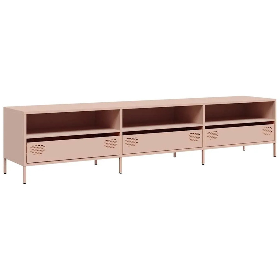 vidaXL TV-Schrank aus kaltgewalztem Stahl in Rosa, Industrie-Stil, B: 202 cm, T: 39 cm, H: 43,5 cm - Bild 2
