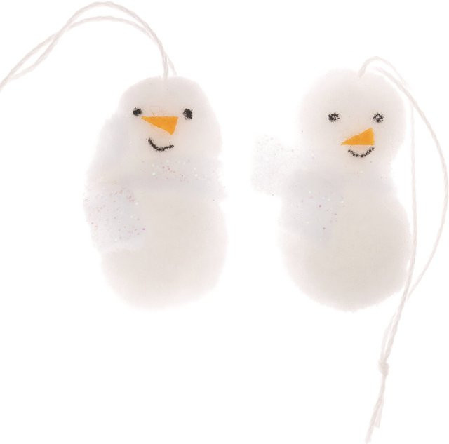 Rico Design Schneemann Hänger aus weißen Pompons, 2 Stück - Bild 1
