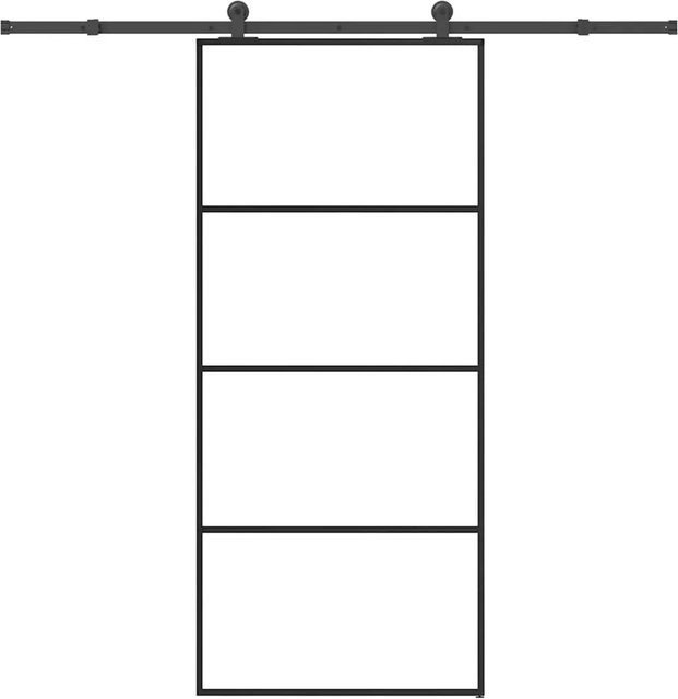 vidaXL Schiebetür aus ESG-Glas und Aluminium in Schwarz und Transparent, B/H: 90 x 205 cm - Bild 1