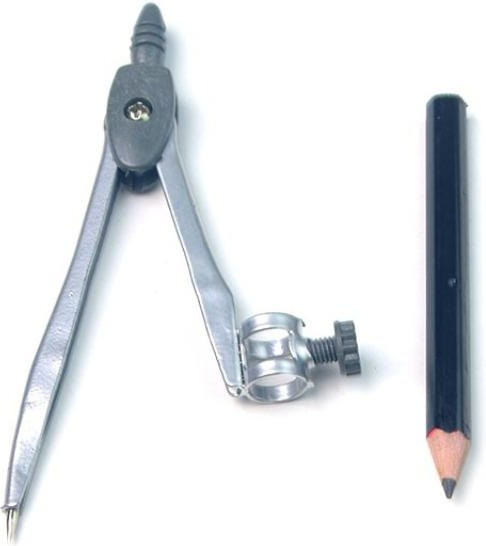 Doloha Präzisions-Metallzirkel in Silber für Geometrie-Aufgaben und die Erstellung perfekter Kreise, passend für Stifte bis zu 1 cm Durchmesser - Bild 1