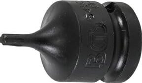 BGS Kraft-Bit-Einsatz 5486-T20 in Schwarz mit 12,5 mm (1/2") Innenvierkant und T-Profil TX T20 - Bild 1