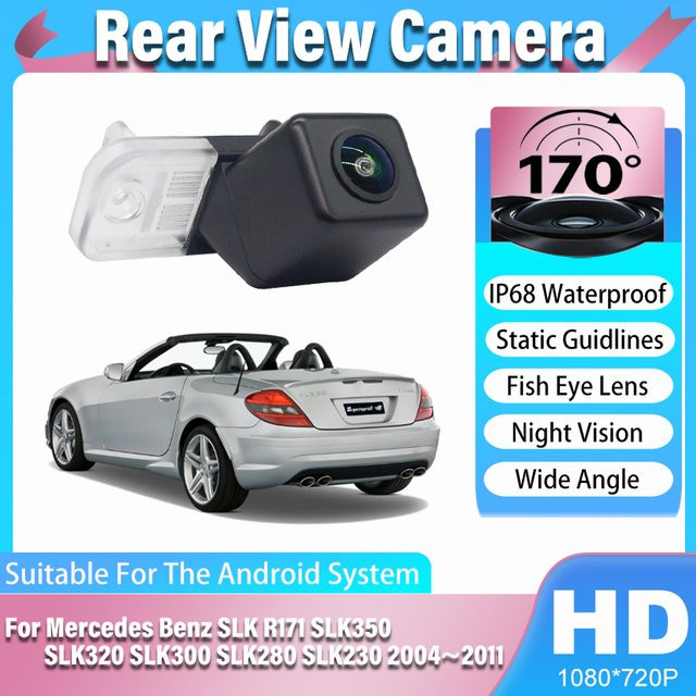 HESHECAM Fischaugen-Rückfahrkamera in Schwarz mit HD 1080x720P CCD für Mercedes Benz SLK R171 SLK350 SLK320 SLK300 SLK280 SLK230 (2004-2011) - Bild 1
