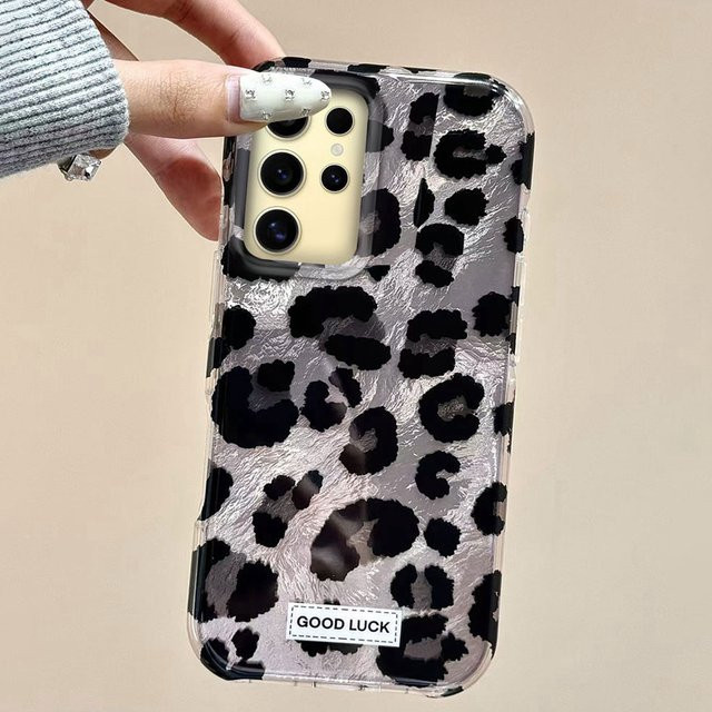 Handyhülle im Retro-Leopardenmuster für Samsung Galaxy S25 S24 S23 S22 S21 S20 FE Plus Ultra, schwarzes TPU Cover - Bild 1