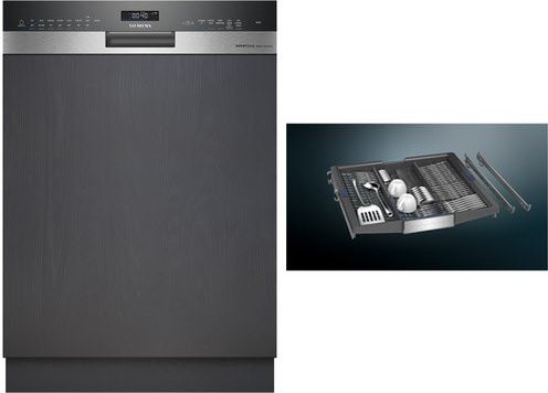 Siemens SN55ESS0BD Teilintegrierter Einbau-Geschirrspüler 60 cm in Silber und Anthrazit mit WiFi App-Control und Aquastop - Bild 1