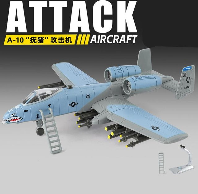 Linyi toy car A-10 Warthog Strategischer Bomber, Modellflugzeug, 1:72, Metall, mit Licht und Sound, ab 18 Jahre - Bild 1