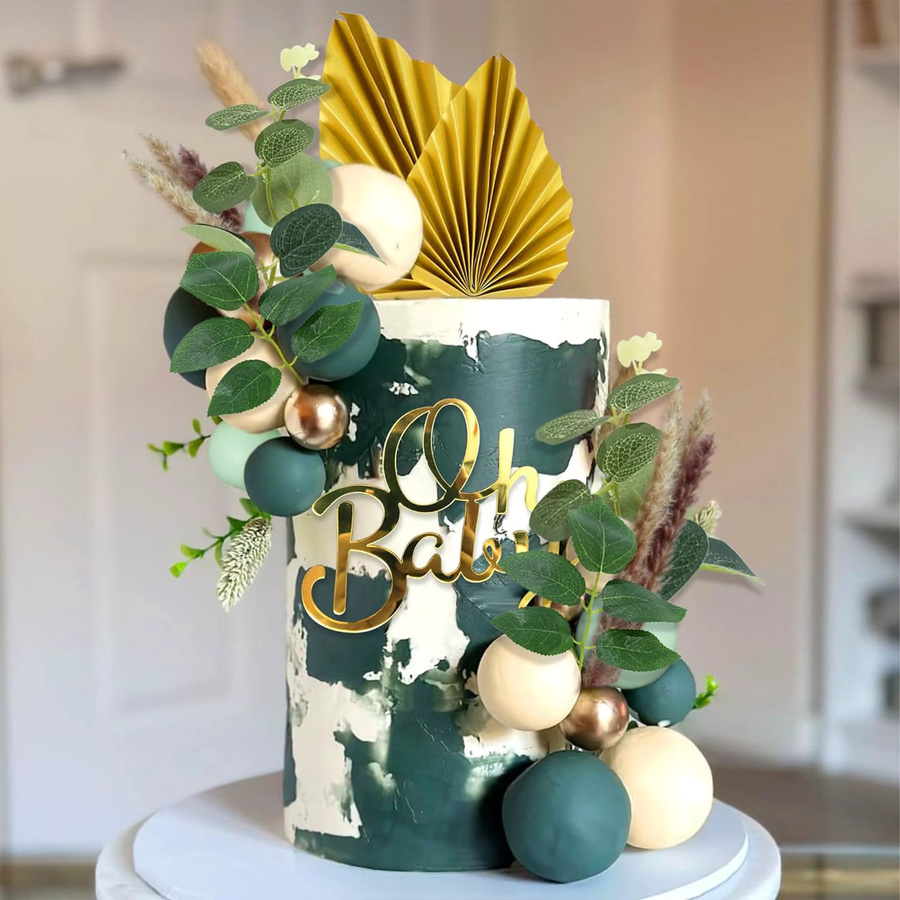 LaVenty Grüner Cupcake-Topper als Kuchendekoration für Gender Reveal Partys - Bild 4