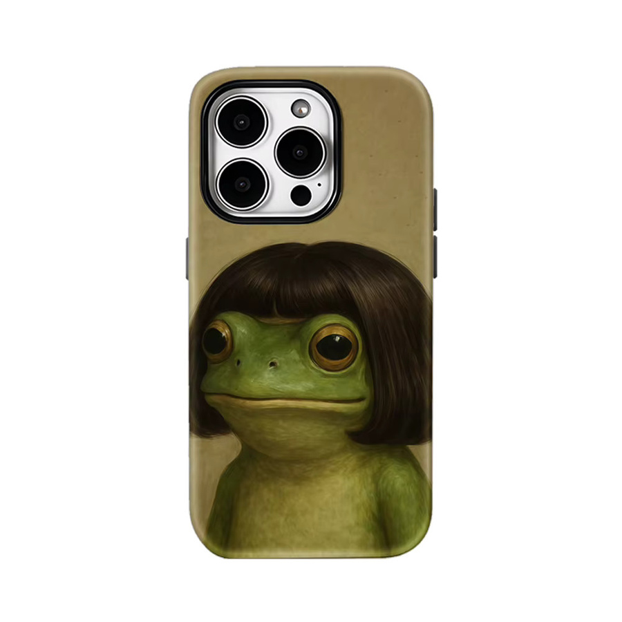 Wigged Funny Frog Handyhülle für iPhone 17 16 15 14 13 12 11 Pro Max Plus mit doppelschichtiger Rückseite - Bild 6