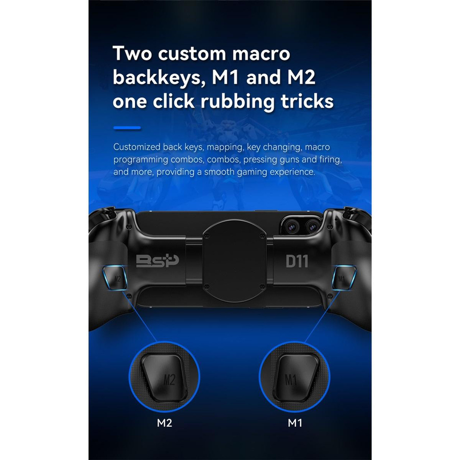 Honest Finds Kabelloser Mobile-Game-Controller D11 mit Hall-Triggern und USB-C, erweiterbar für Tablets, Weiß - Bild 5