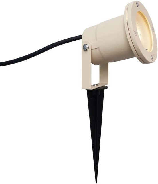 QAZQA Erdspießstrahler Beige GU10 IP65 verstellbar für den Garten inklusive Kabel und Stecker - Bild 1