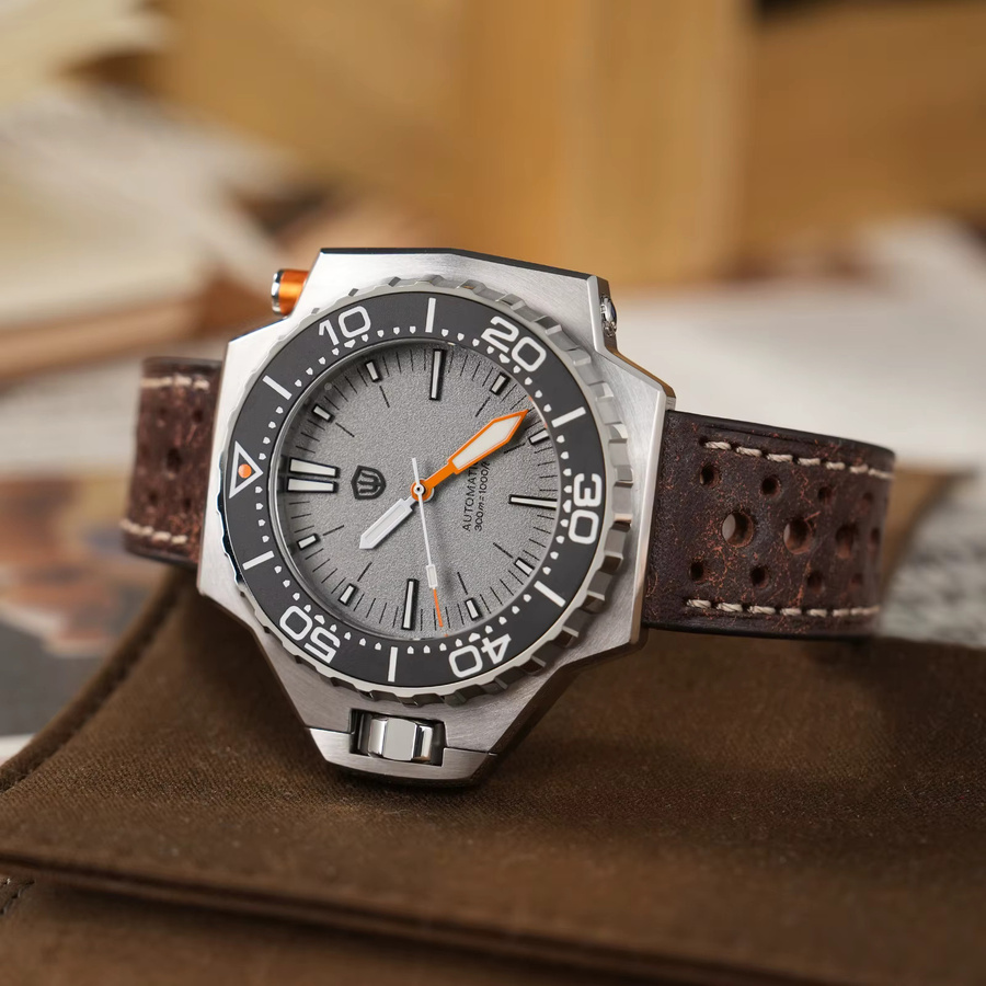 Watchdives Armbanduhr Edelstahl, Automatik, Schwarz, Saphirglas, Herren - Bild 1