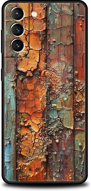 Handyhülle im Vintage Industriestil für Samsung Galaxy S26 S25 S24 S23 S22 S21 FE Ultra Plus Edge in Braun und Multicolour aus weichem TPU - Bild 1