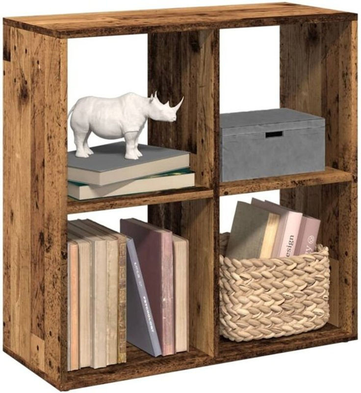Vidaxl Raumteiler-Bücherregal in Altholz-Optik, Braun, Industrial Design, B/T/H: 69,5 x 29 x 69,5 cm - Bild 1