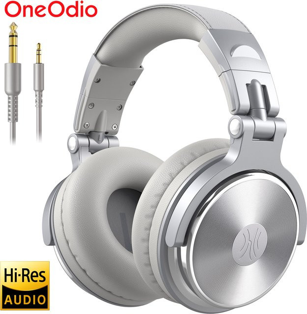 Oneodio Pro 10 Over-Ear Kopfhörer in Blau und Silber mit Mikrofon, hochauflösendes Studio-DJ-Stereo-Headset mit 3,5 mm und 6,35 mm Anschluss - Bild 1