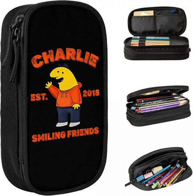 Kawaii Federmäppchen Charlie mit Reißverschluss in Schwarz - Bild 1