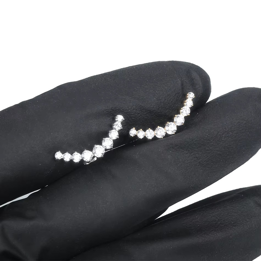 WTX Ohrringe, Titan, Zirkonia, Silber, Unisex - Bild 2