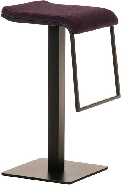 TPFLiving Barhocker Lamelo B mit schwarzem Gestell und lila Stoffbespannung, B/T/H: 39 x 42 x 78 cm - Bild 1