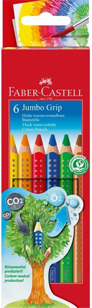 FABER-CASTELL Jumbo Grip Buntstifte 6er-Set Multicolor aus Holz für Kinder