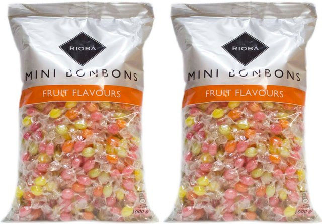Rioba Fruchtbonbons Mini Hard Candies Fruchtgeschmack 2 x 1 kg - Bild 1