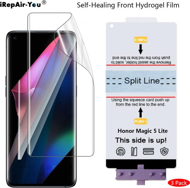 3er-Pack HD Hydrogel Schutzfolien für Honor 300 200 100 90 Pro Magic 7 6 5 Pro Magic 5 Lite X9B X9A, transparent, selbstheilendes TPU Material - Bild 1