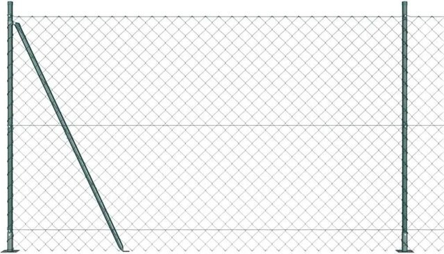 vidaXL Zaunpfosten aus Stahl und PVC in Grün, B/T/H: 6 x 6 x 160 cm - Bild 1