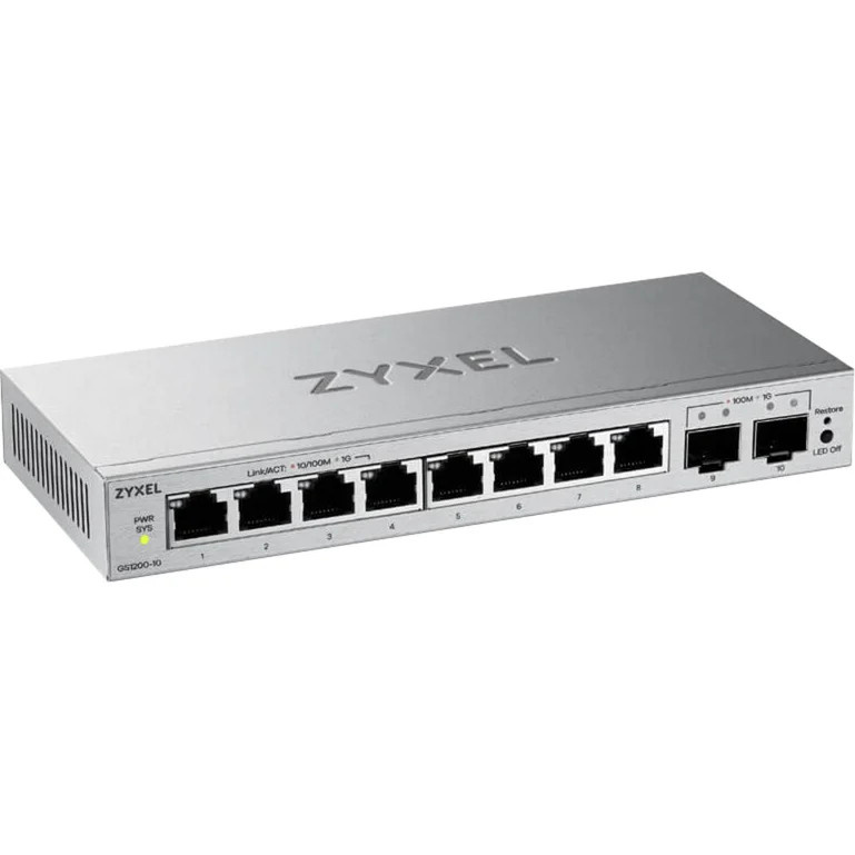 Netgear GS1200-10V3 10-Port Gigabit Switch in Silber/Grau mit Ethernet/LAN-Anschlüssen - Bild 1