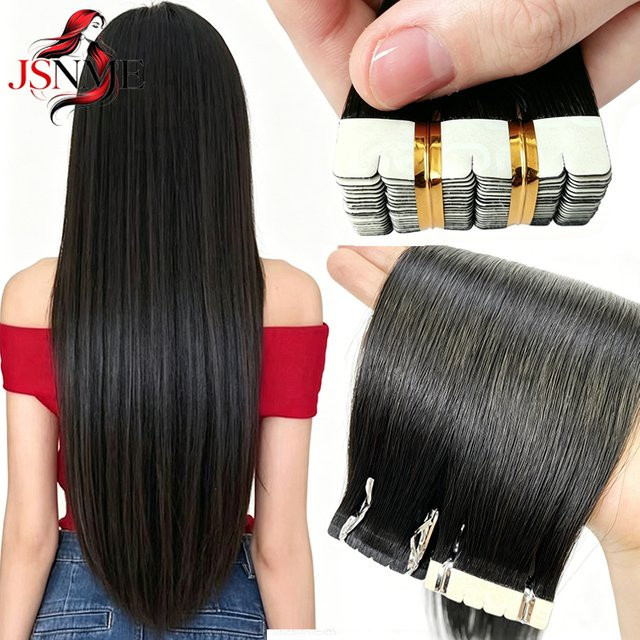 JSNME Mini Tape-In Haarverlängerungen, Remy-Echthaar, Unisex - Bild 1