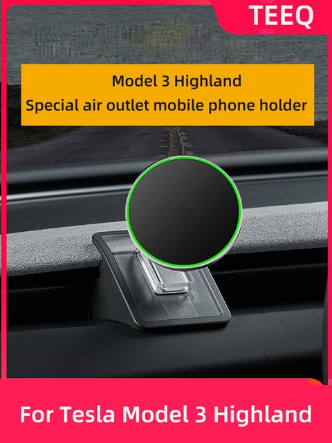 Magnetischer Autotelefonhalter TEEQ für Tesla Model 3 Highland und Model Y in Schwarz - Bild 1