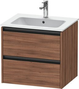 Duravit Waschtischunterschrank Ketho.2 in Nussbaum Natur mit 2 Schubladen, wandhängend, B/T: 61 x 48 cm - Bild 1