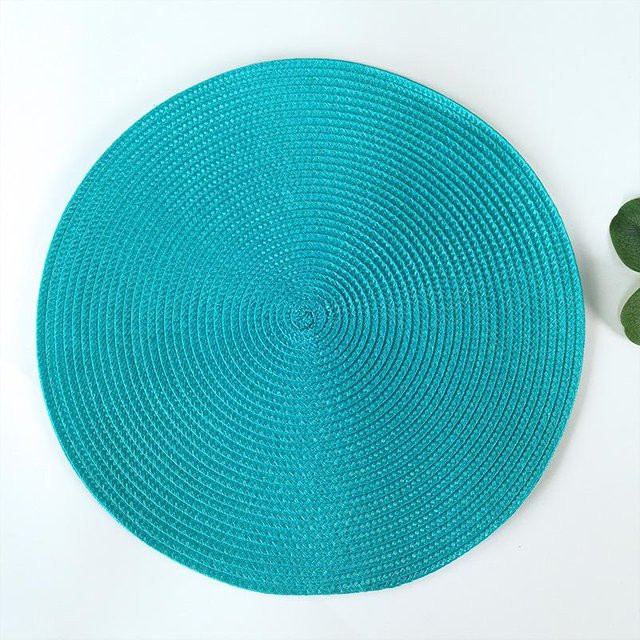 Runde Tischsets von SZwatch in Blau und Türkis, hitzebeständig, schmutzabweisend und rutschfest, Durchmesser: 38,0 cm - Bild 1