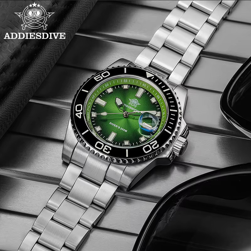 ADDIESDIVE Taucheruhr, Quarz, Edelstahl, 41 mm, Herren, 20 ATM - Bild 2