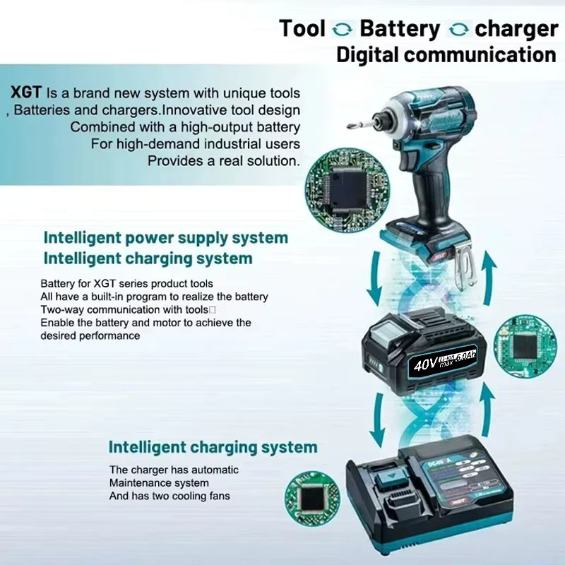 Makita XGT 40V Li-Ion Akku 6,0 Ah in Schwarz für elektrische Bohrer und Schrauber - Bild 5