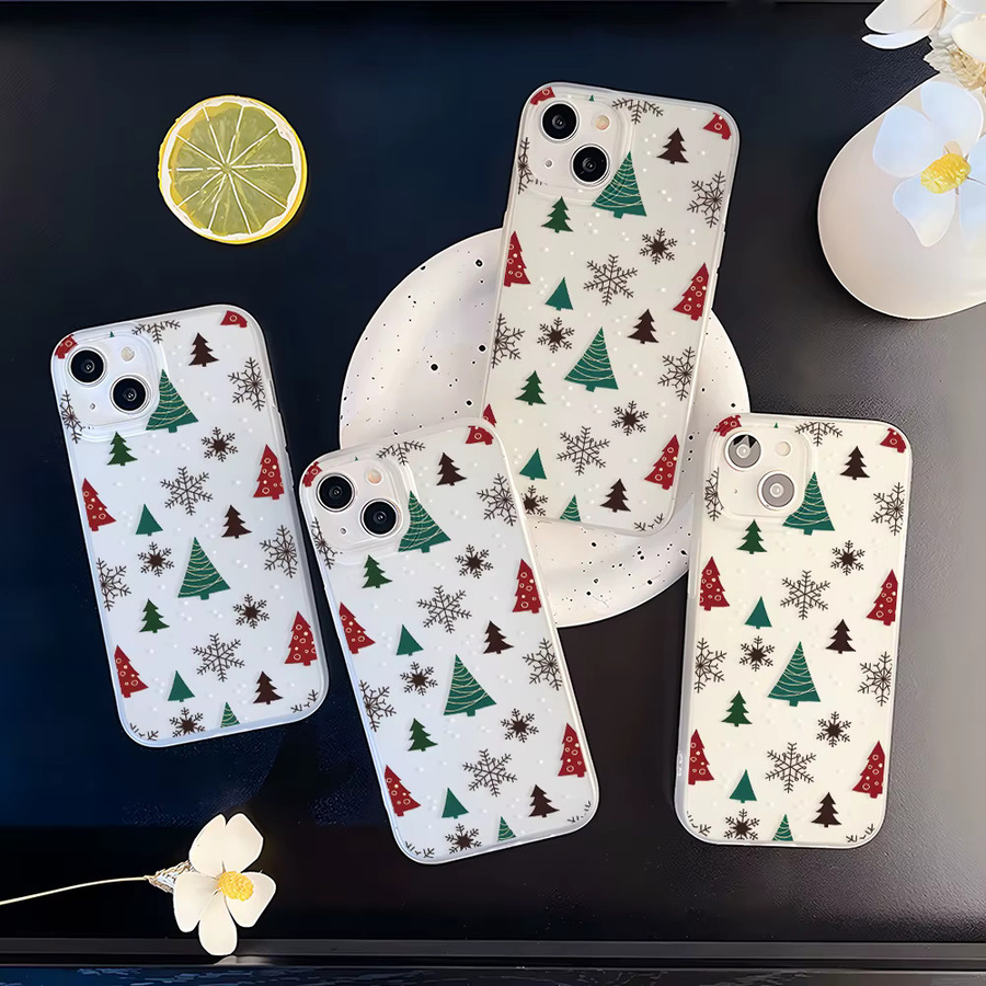 Caynes Silikon Handyhülle mit Schneeflocken-Design für iPhone 11 bis iPhone 17 Pro Max, stoßfeste Softcover, Multicolor - Bild 3