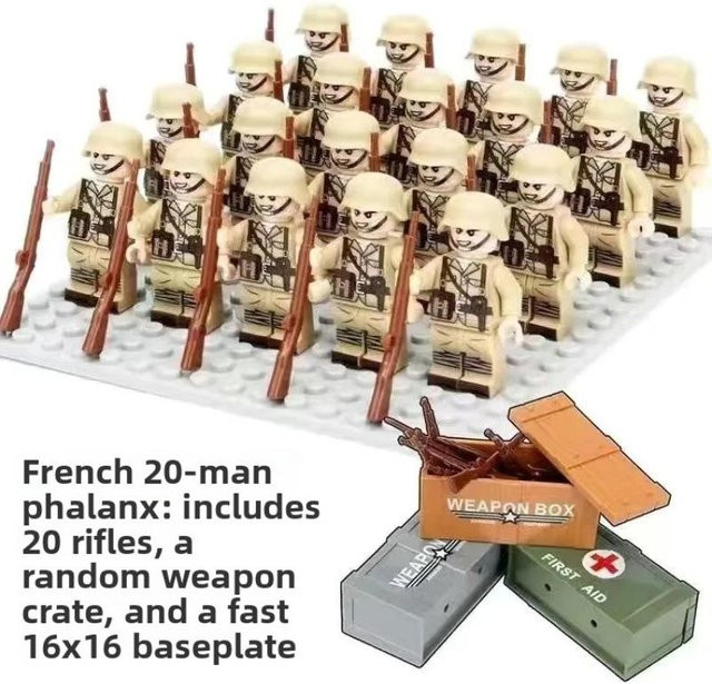 Zweiter Weltkrieg Militärserie Bausteine Figuren, 20-teiliges Set, Soldaten, ab 14 Jahren - Bild 1