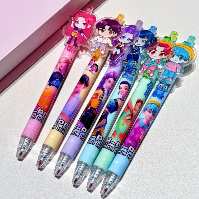 6-teiliges KPop Hunters Gel-Stifte-Set von WOVHSTEAR Homey in Blau und Multicolour - Bild 1