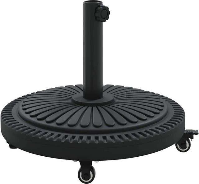 vidaXL Sonnenschirmständer Art Deco Schwarz aus Eisen und Beton Durchmesser: 45 cm, Höhe: 39,5 cm - Bild 1