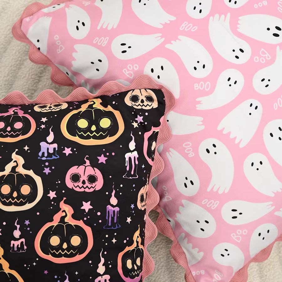 BUYNOW Halloween Kissenbezug mit Schleife und Spitze in Rosa, 45,7 x 45,7 cm - Bild 3